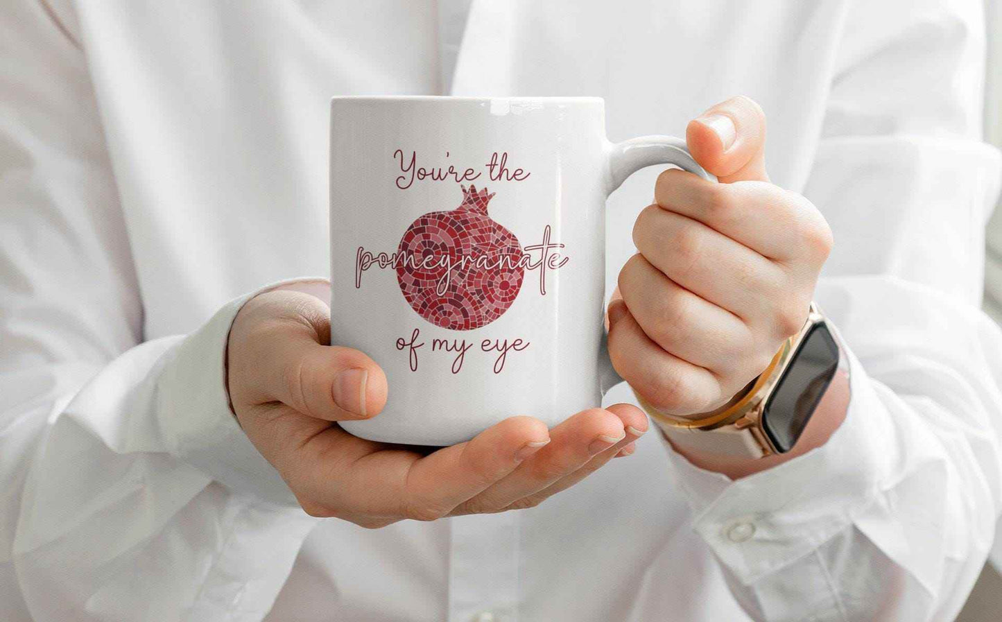 Armenian Coffee Mug – Handcrafted Ceramic Cup with Pomegranate Design, Personalized - timelessbohochic.com