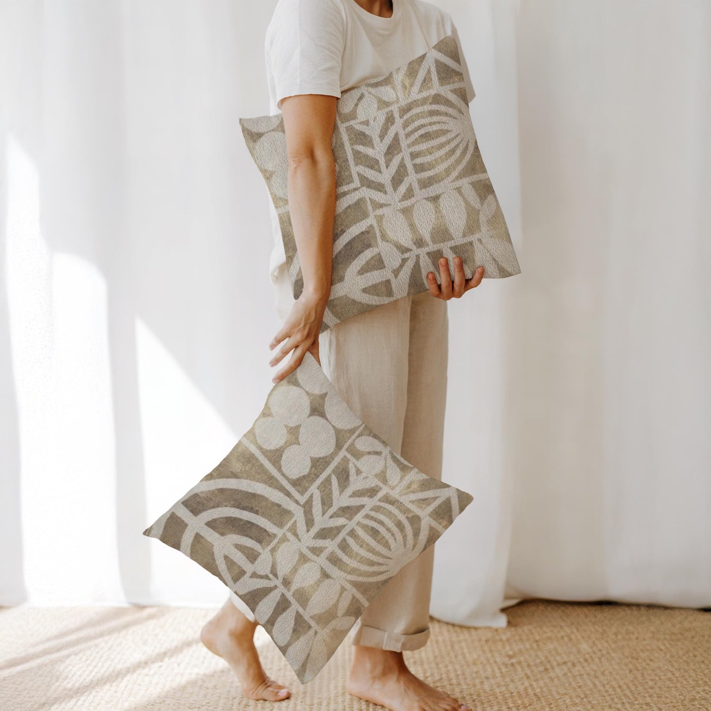 Boho Woven Pillow - Modern Minimalist Decorative Throw Cushion | Hygge Home Accent