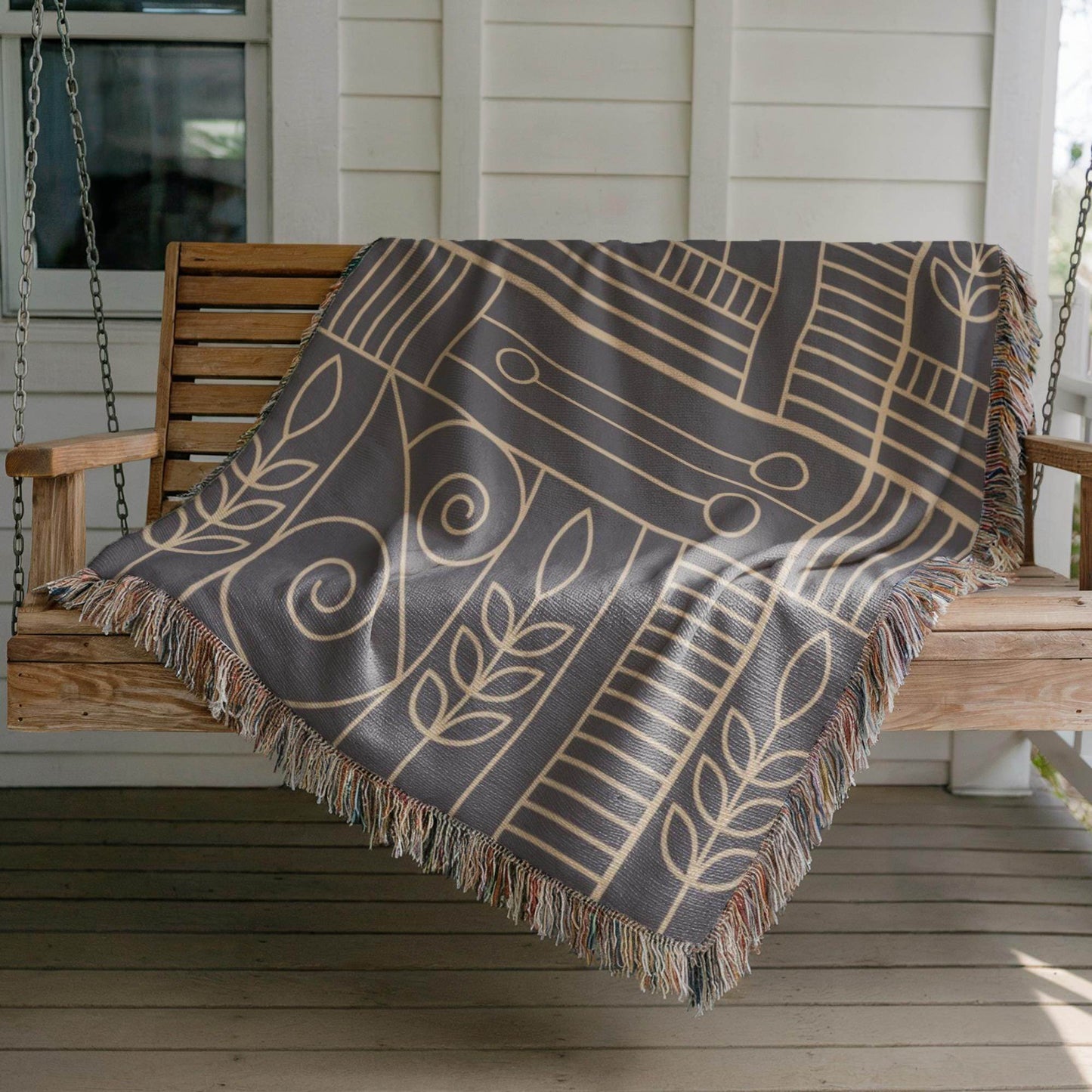 Woven Tapestry Blanket – Modern Throw Blanket with Geometric Pattern, Cozy Home Decor - timelessbohochic.com