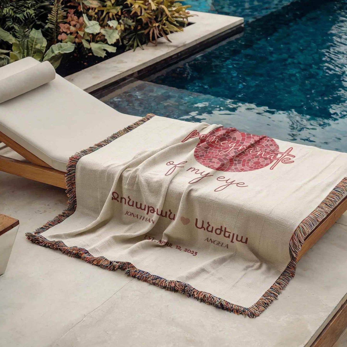 Armenian Woven Blanket - Wedding Gift Blanket | Cozy Cotton Throw with Colorful Fringed Edges - timelessbohochic.com