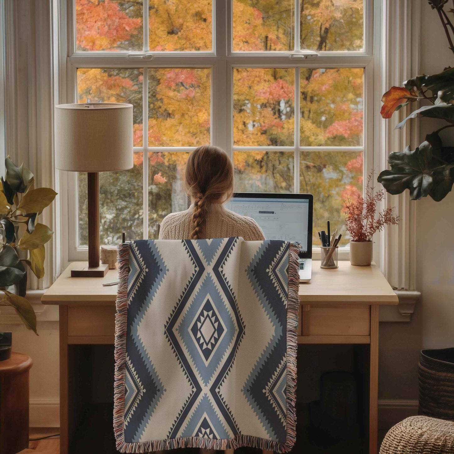 Tribal Woven Blanket | Cozy Cotton Throw Featuring Navajo Geometric Patterns & Boho Chic Design - timelessbohochic.com