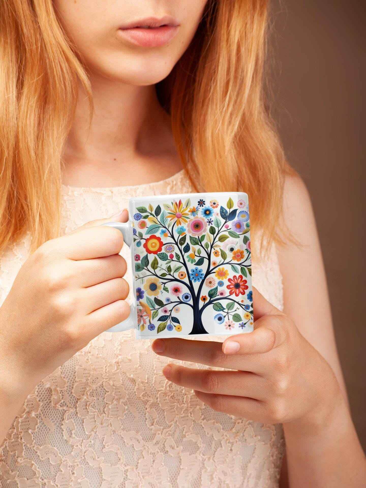 Scandinavian Mug - Custom Tree of Life Design | Personalized Scandinavian Mug for Coffee Lovers - timelessbohochic.com