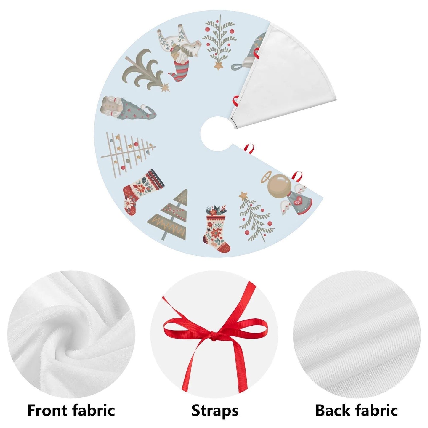 Christmas Tree Skirt - Nordic Holiday Decor | Scandinavian Soft Fleece Skirt