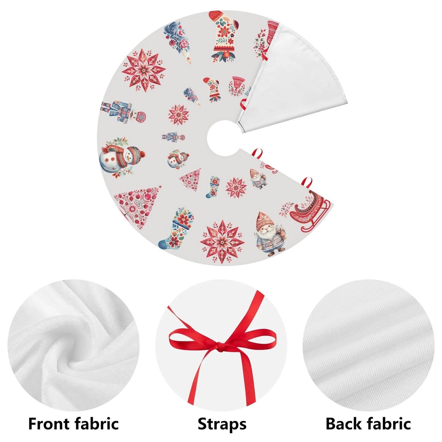 Nordic Christmas Tree Skirt – Scandinavian Holiday Decor | Cozy Winter Tree Skirt