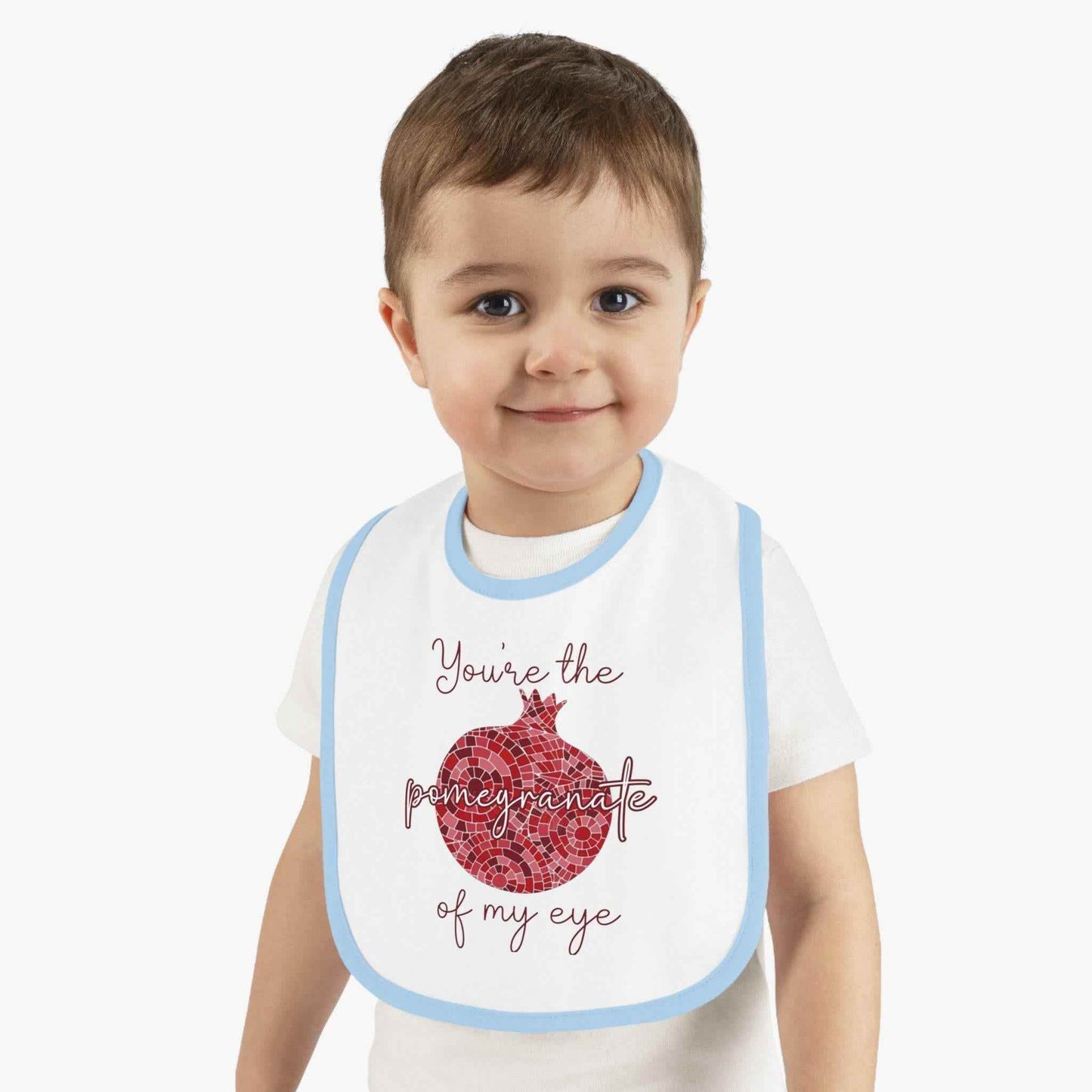 Armenian Baby Bib - Pomegranate Baby Bib With Soft Cotton Fabric & Velcro Closure - timelessbohochic.com