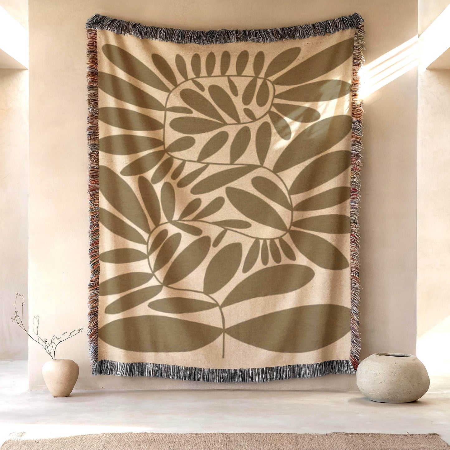 Scandi Woven Wall Hanging – Mid Century Modern Decor | Cozy Home Accent Piece - timelessbohochic.com