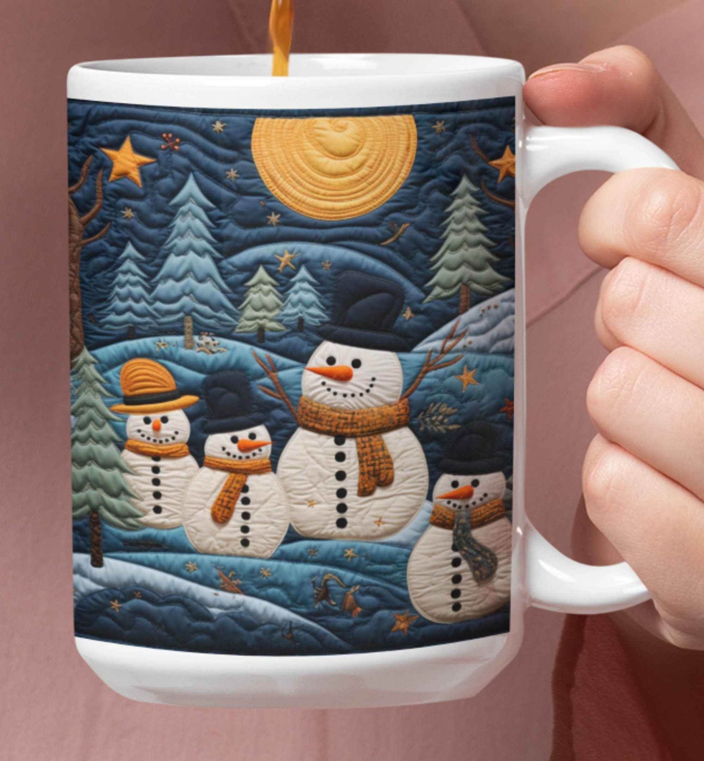 Snowman Coffee Mug - Ceramic Winter Drinkware | Festive Snowman Mug Design - timelessbohochic.com