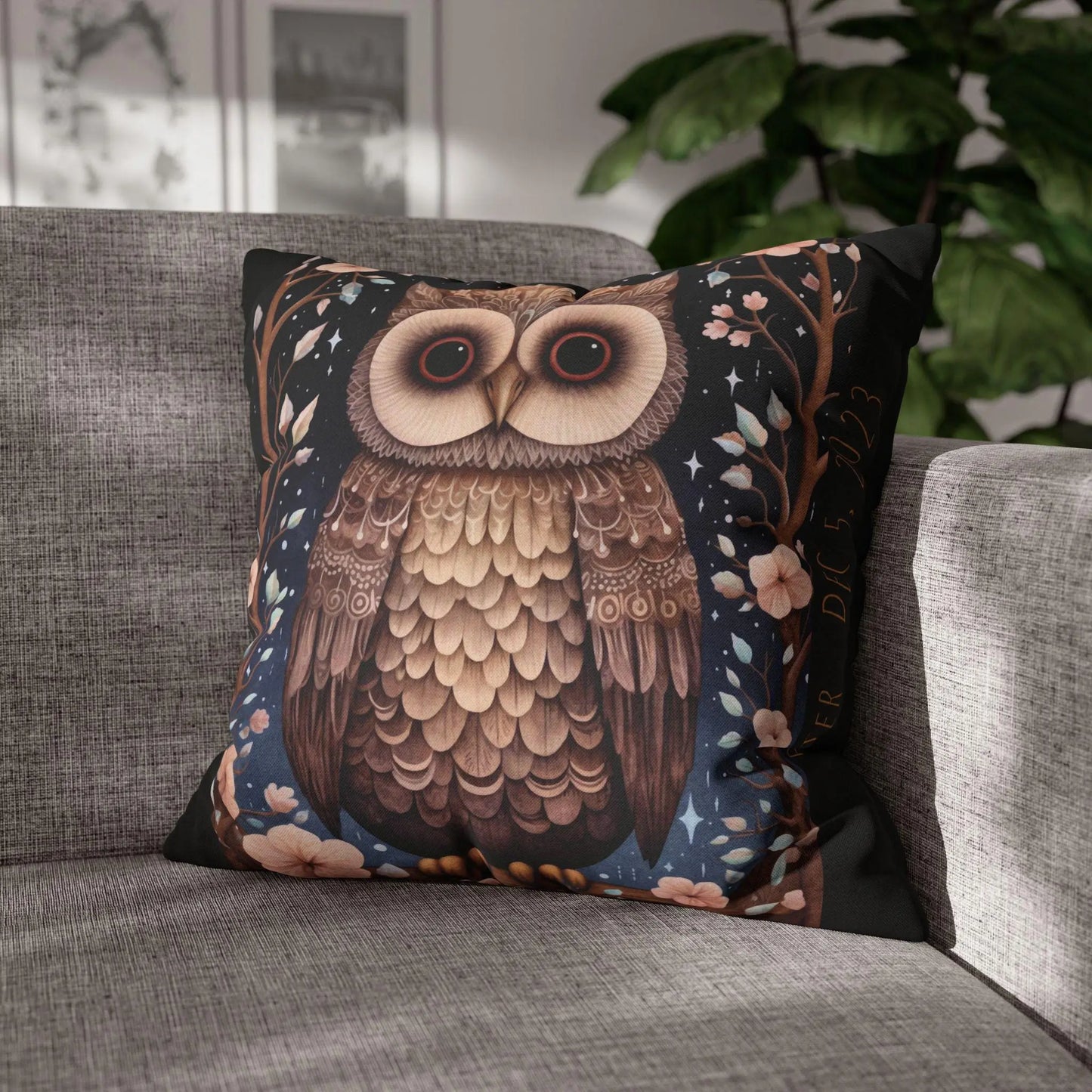Scandinavian Folk Art Pillow - Nordic Pillow Cover | Double Sided Woodland Sham