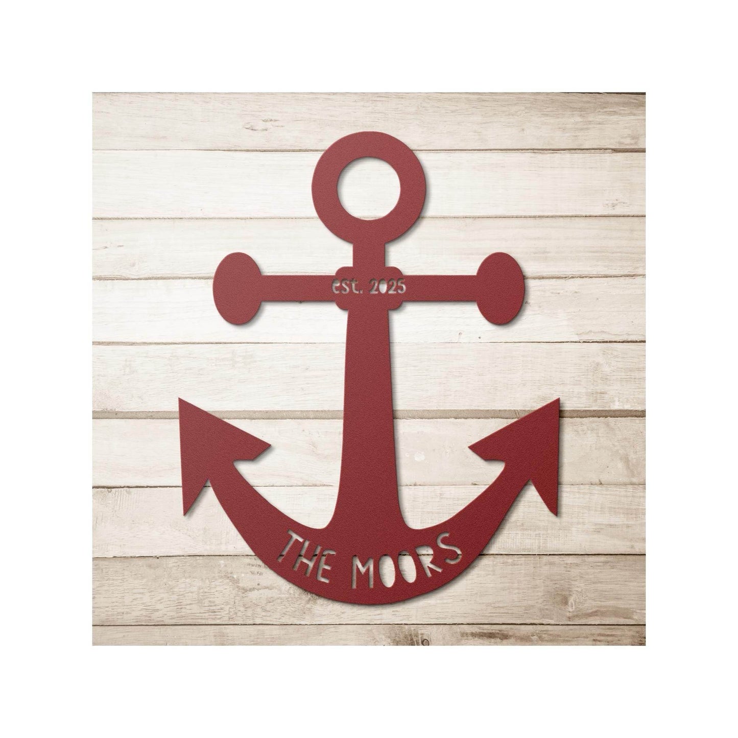 Nautical Anchor Sign - Custom Metal Door Sign | Coastal Wall Decor Plaque - timelessbohochic.com