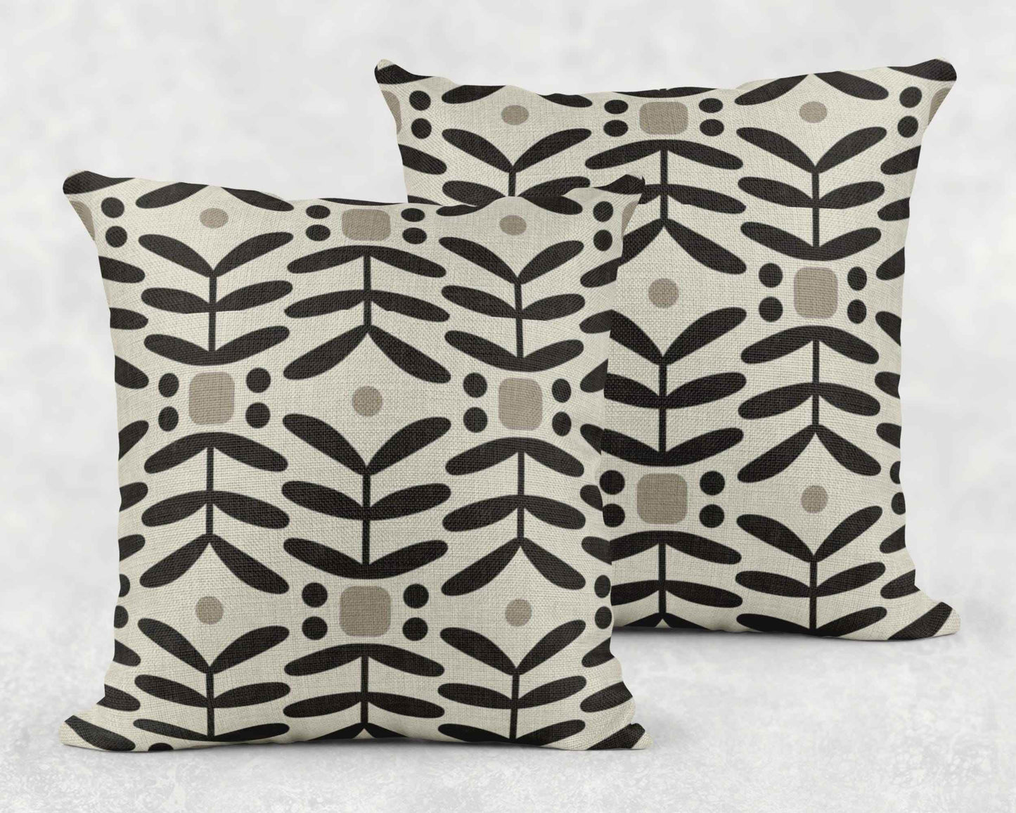 Mid Century Floral Pillow - Scandinavian Cozy Accent Cushion with Floral Design - timelessbohochic.com