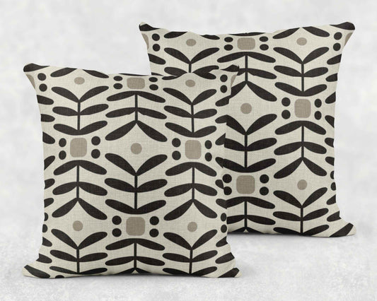 Mid Century Floral Pillow - Scandinavian Cozy Accent Cushion with Floral Design - timelessbohochic.com