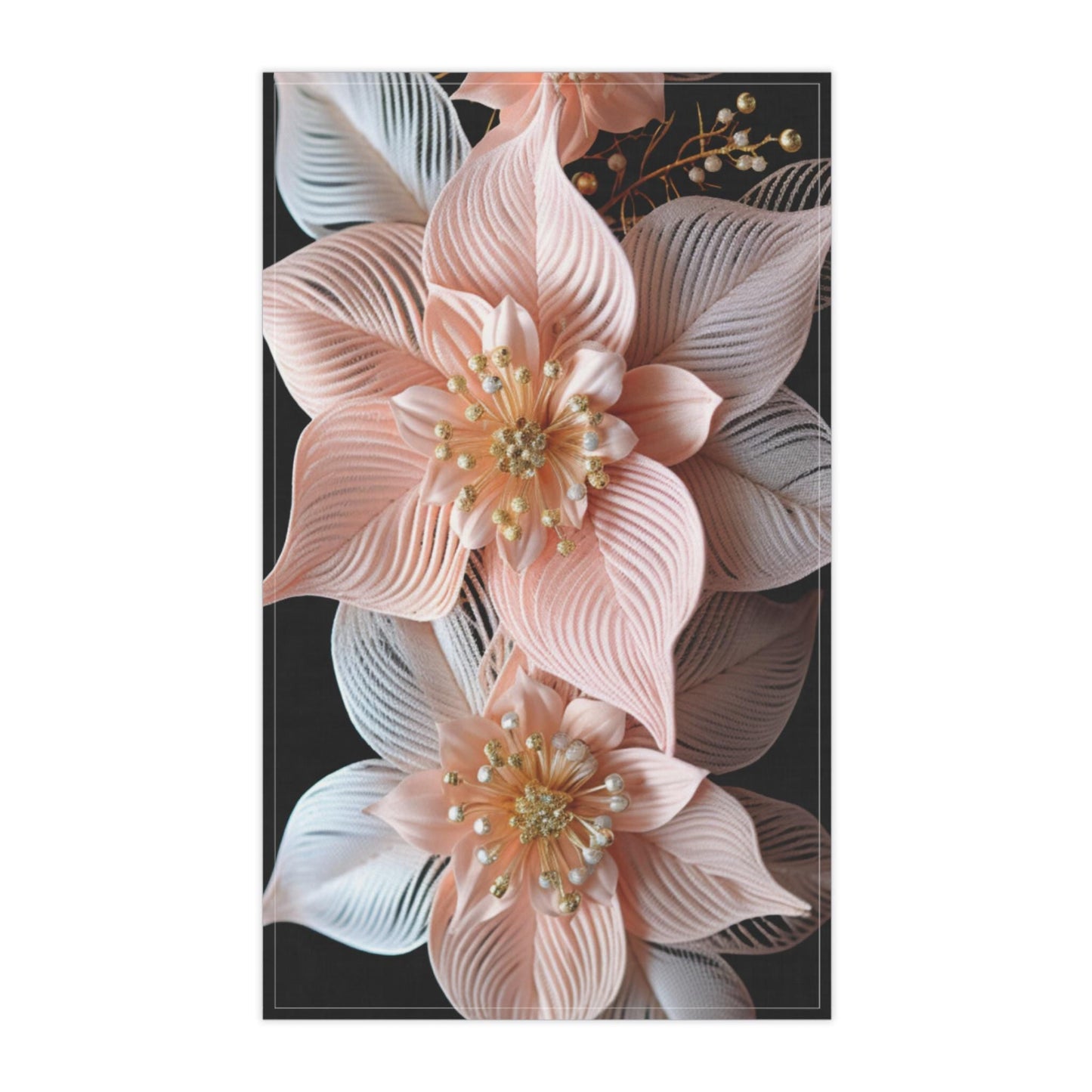 Christmas Tea Towel – Festive Kitchen Linen With Elegant Poinsettia Design