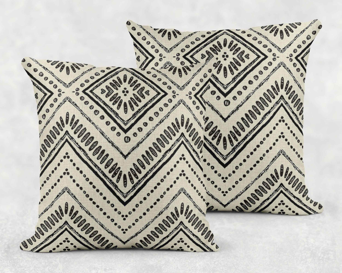 Black White Chevron Pillow - Boho Minimalist Throw Cushion Accent for Stylish Home Decor - timelessbohochic.com