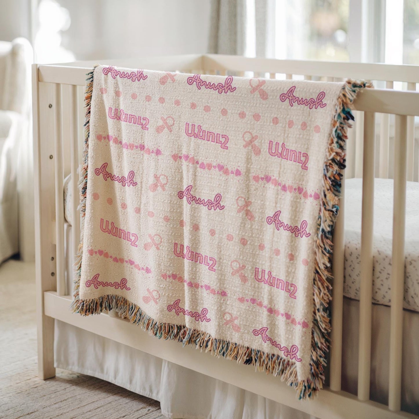 Personalized Baby Blanket | Custom Cotton Baby Blanket for Newborn Keepsake & Picnic