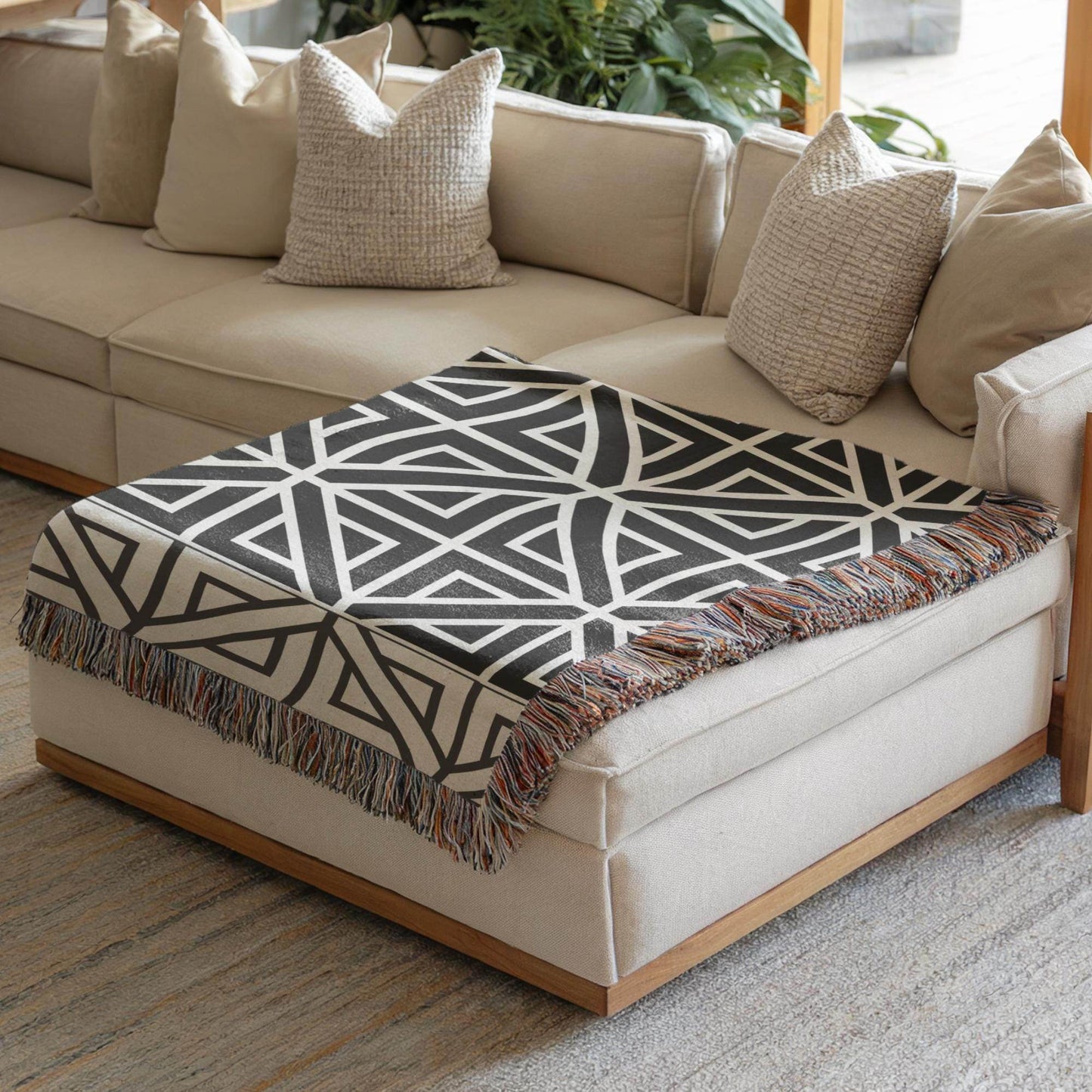 Cotton Woven Blanket – Turkish Quilt Bed With Colorful Fringed Edges, Queen Size - timelessbohochic.com