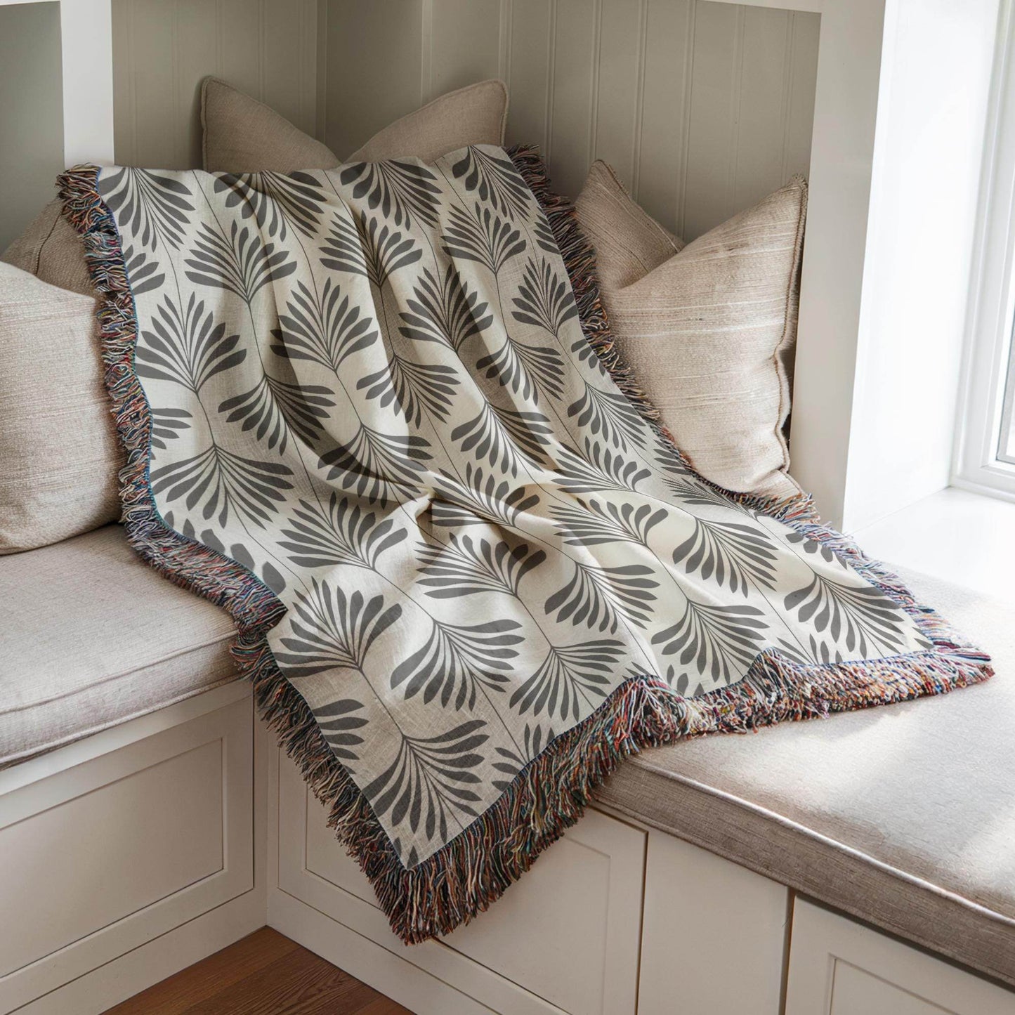 Woven Cotton Blanket – Cozy Throw With Monochromatic Patterned Sofa Accent - timelessbohochic.com