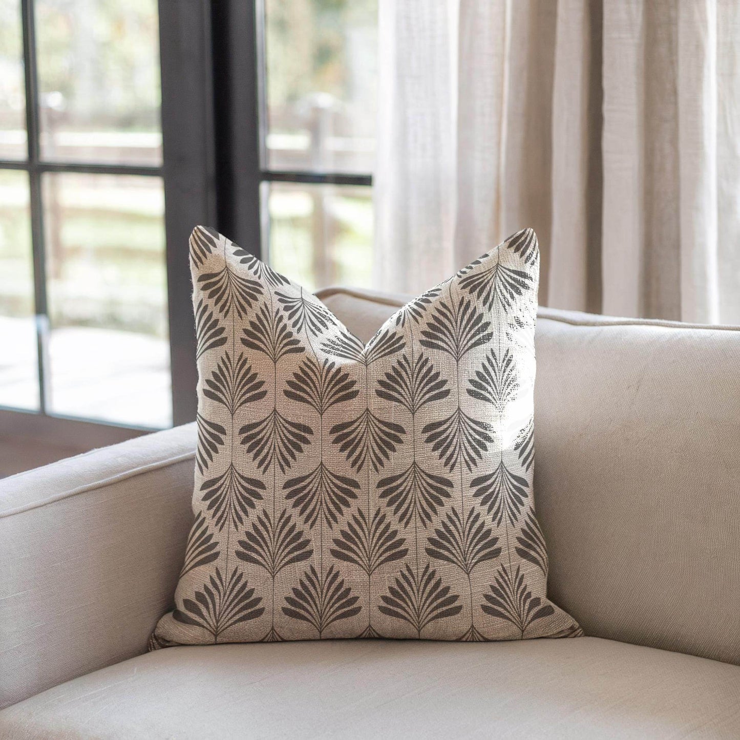 Monochromatic Pillow – Woven Cushion | Neutral Decor Putty Grey | Cozy Scandinavian Accent - timelessbohochic.com