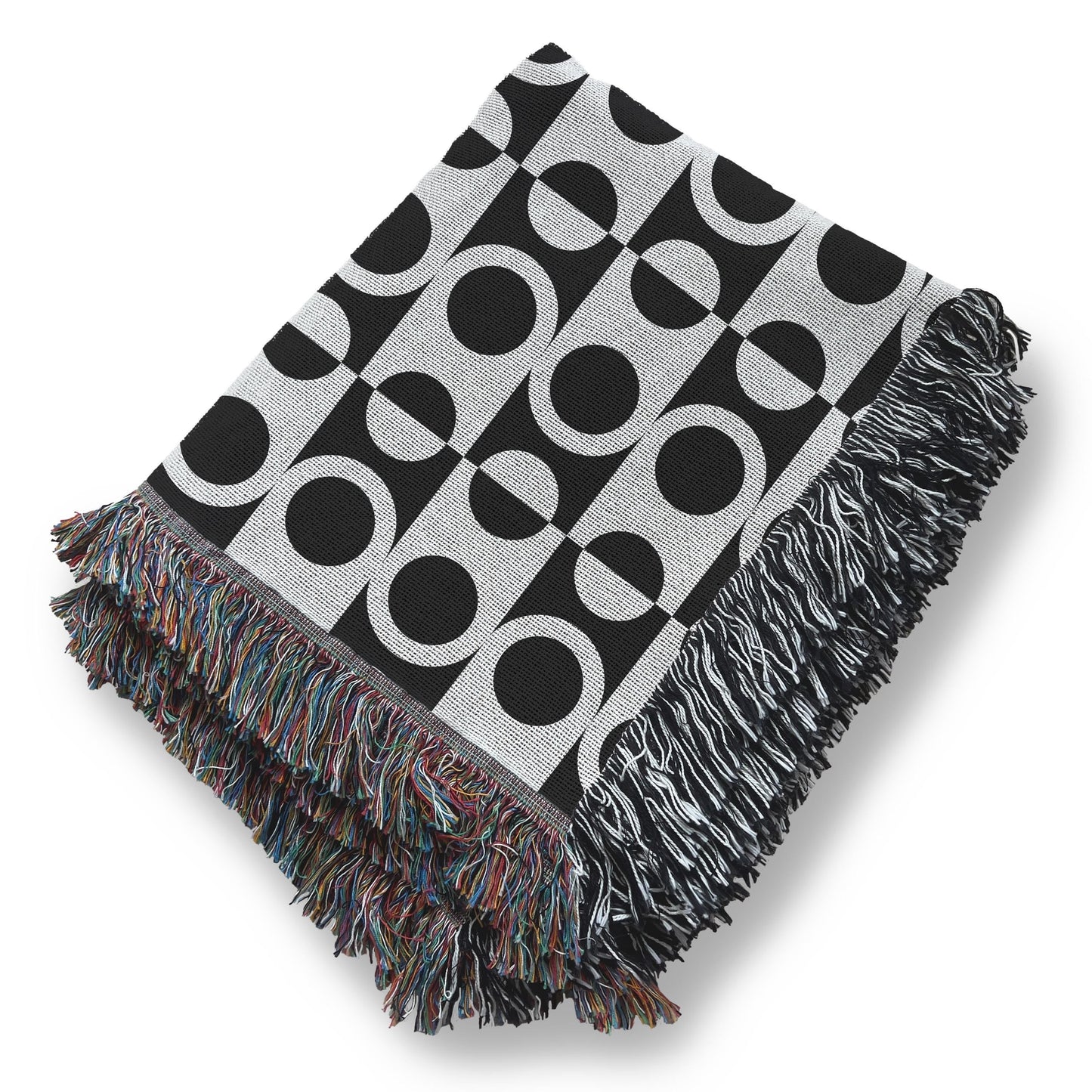 Cotton Throw Blanket – Modern Woven Accent Blanket | Polka Dot Design, Cozy Living Room Decor