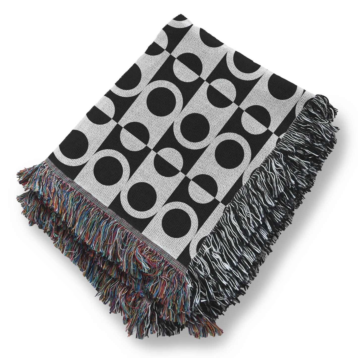 Cotton Throw Blanket – Modern Woven Accent Blanket | Polka Dot Design, Cozy Living Room Decor - timelessbohochic.com