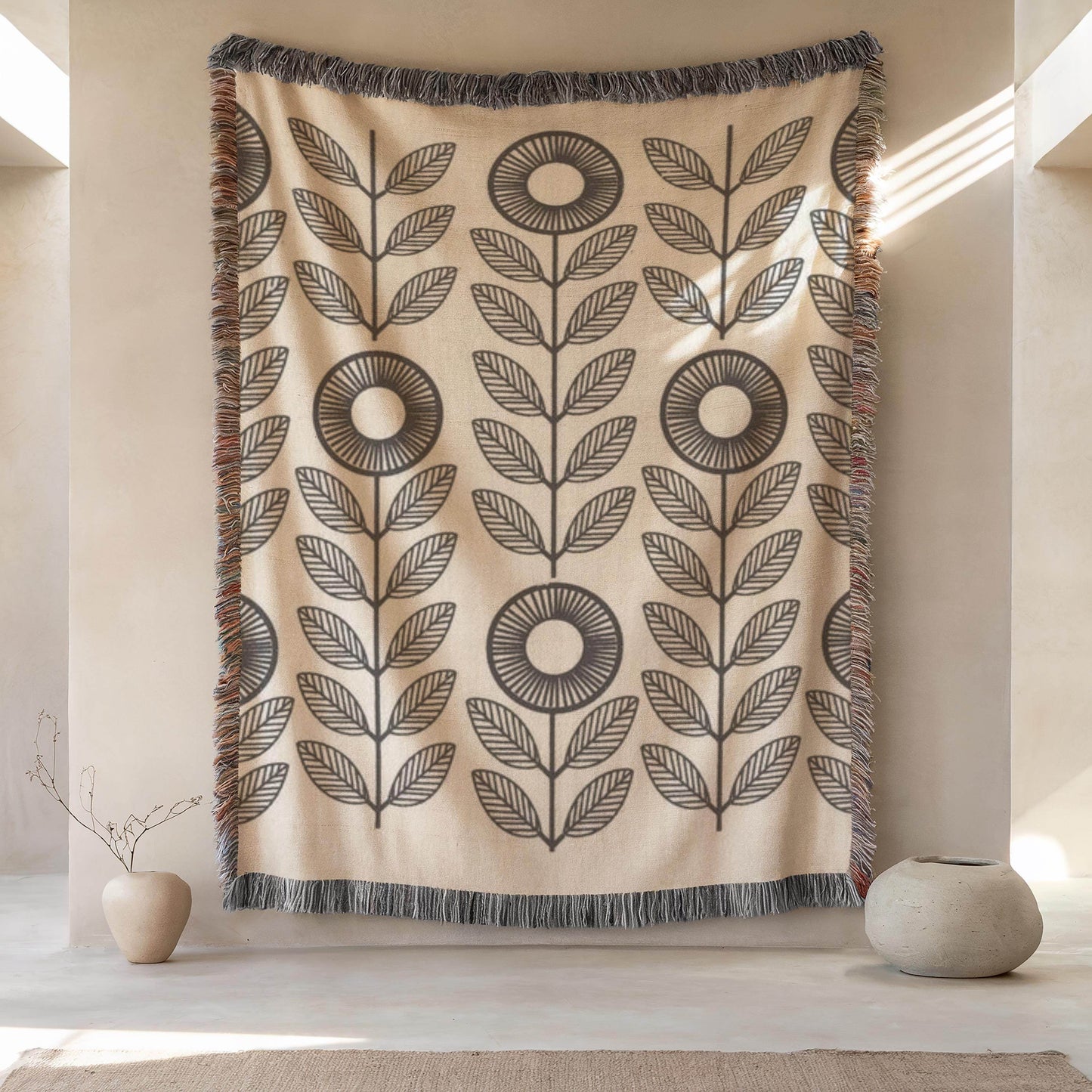 Modern Geometric Throw Blanket Set with Accent Pillows - timelessbohochic.com