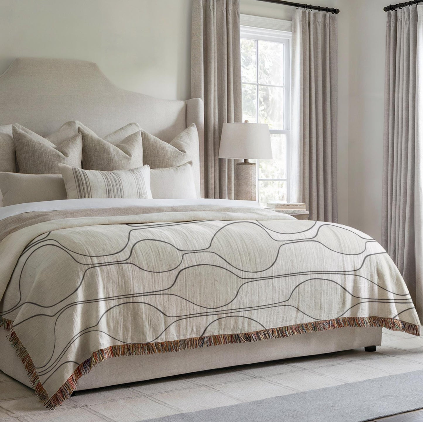 Minimalist Bedding Set – Accent Pillow & Sofa Throw Blanket | Scandinavian Style Decor