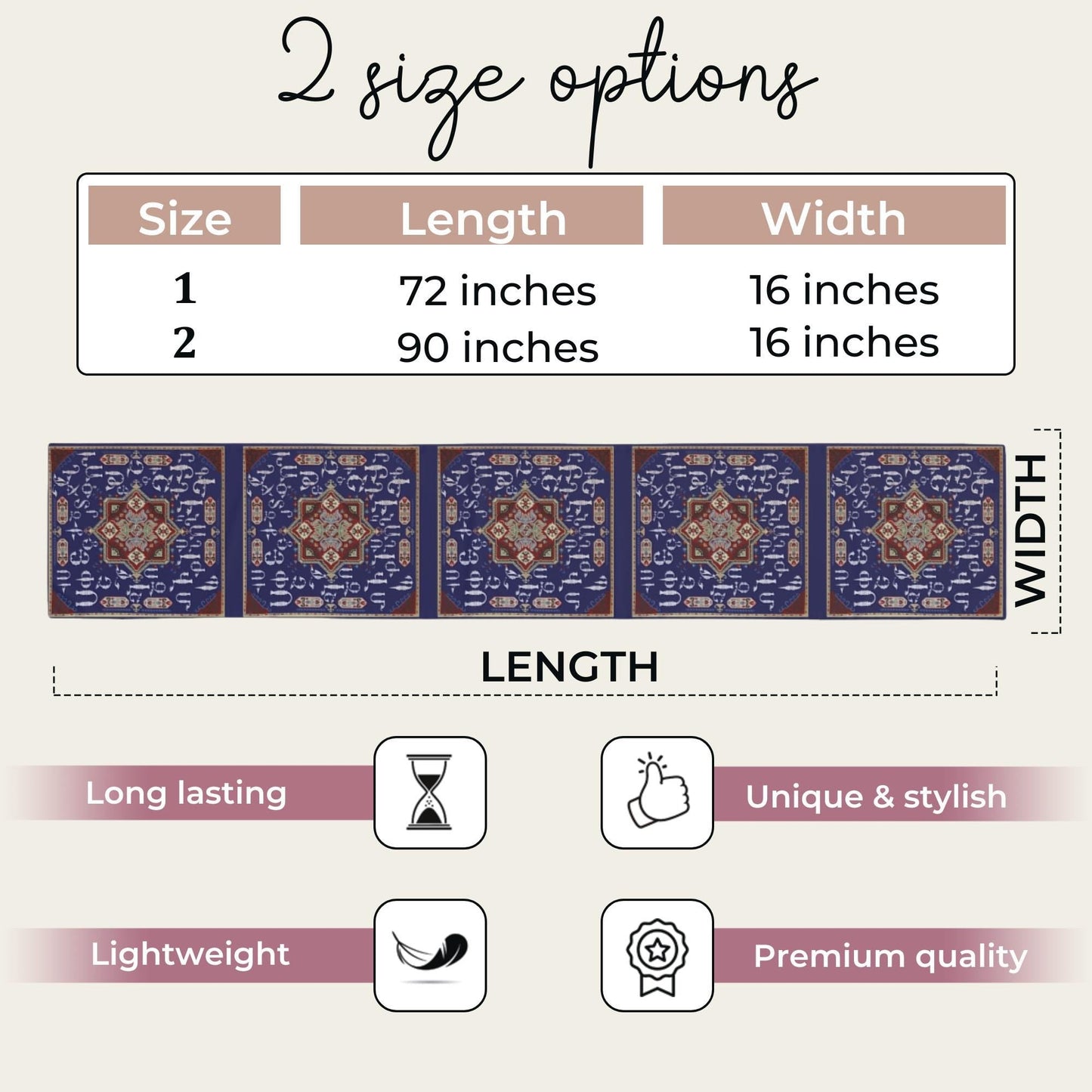 Armenian Table Runner – Blue White Runner | Handcrafted Ethnic Table Decor