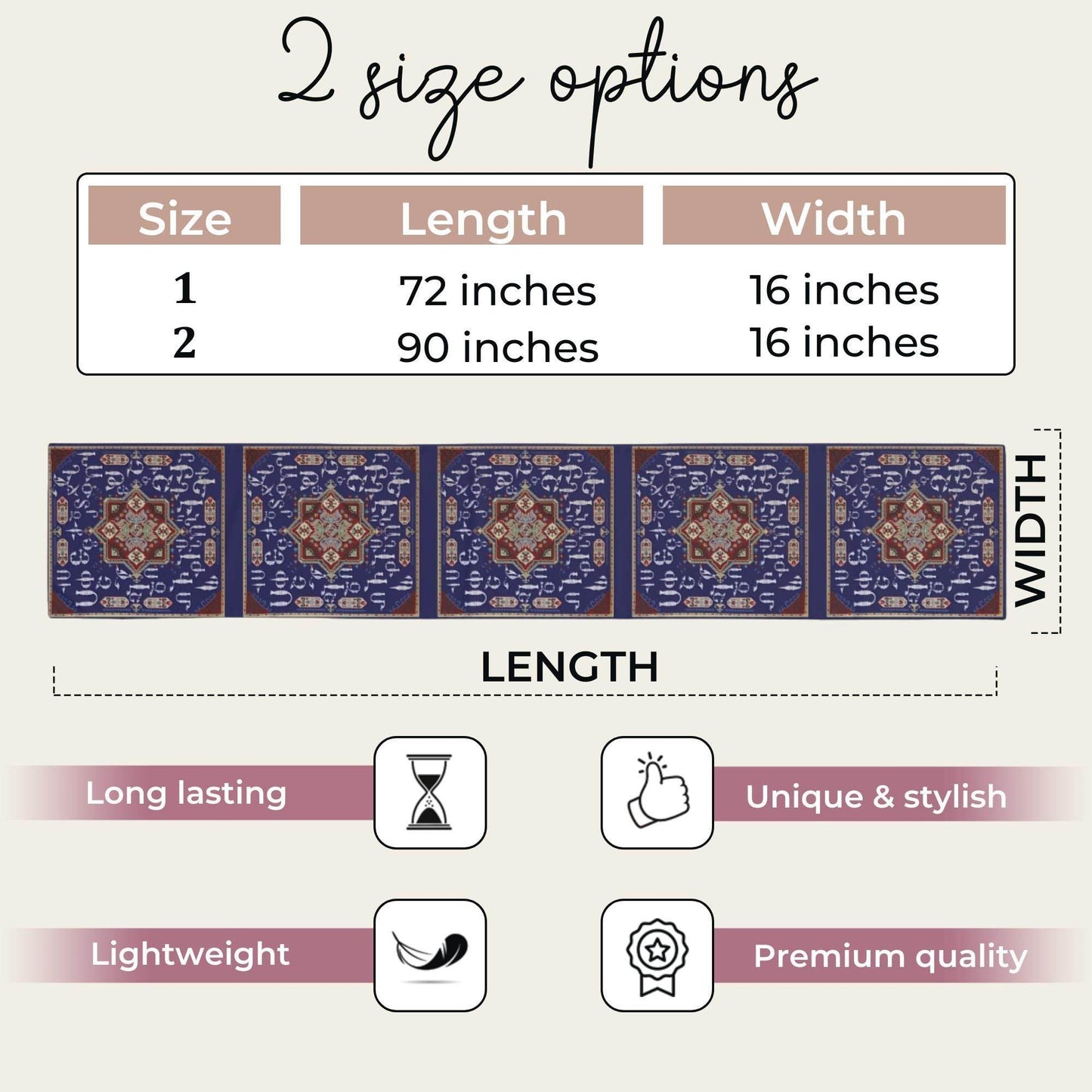 Armenian Table Runner – Blue White Runner | Handcrafted Ethnic Table Decor - timelessbohochic.com
