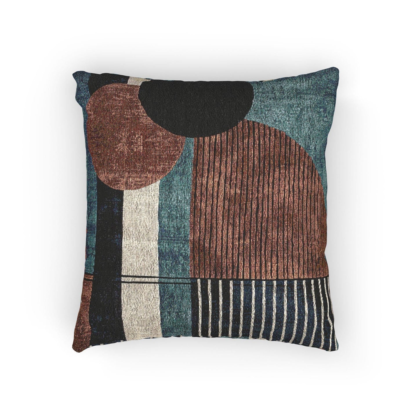 Woven Throw Pillow | Boho Eclectic Style - Minimalist Home Accent with Textured Fabric Cushion