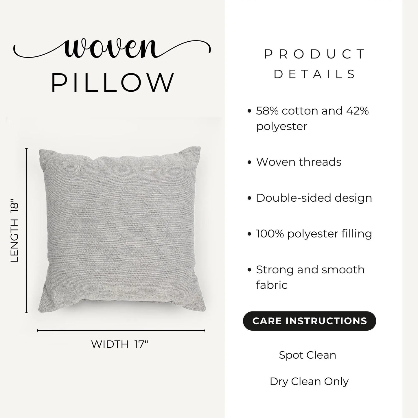 Woven Pillow | Boho Cushion with Turkish Rug Pattern - Accent Throw Pillow