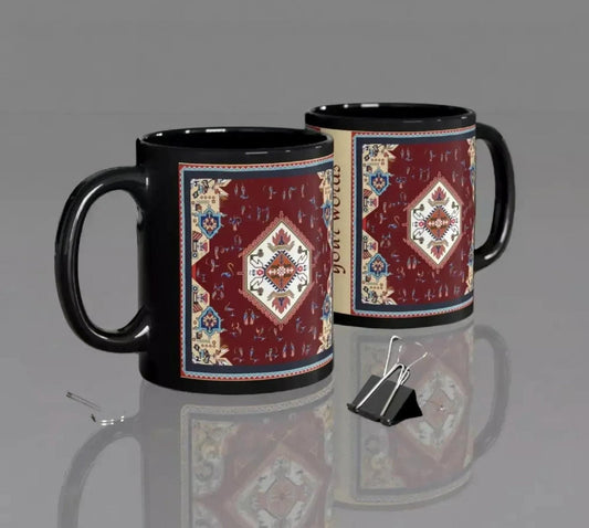 Armenian Black Alphabet Ceramic Mug Alphabet – Diaspora Heritage Gift - timelessbohochic.com