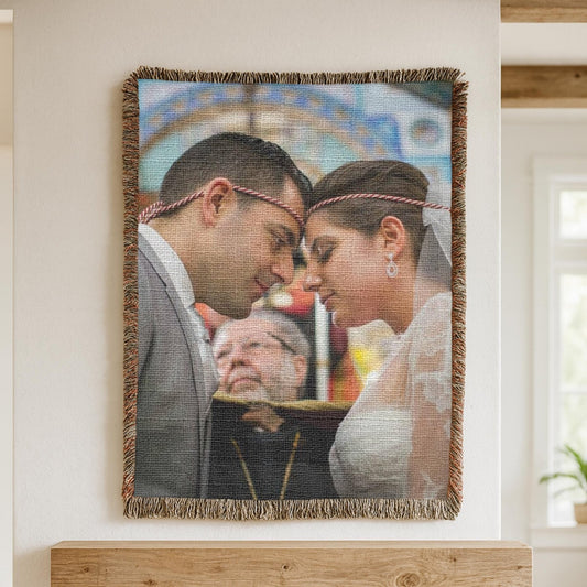 Armenian Monogram Woven Wall Tapestry Custom – Wedding Keepsake - timelessbohochic.com