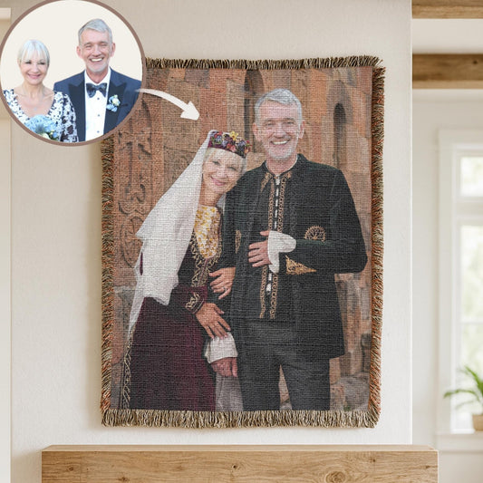 Armenian Monogram Woven Wall Tapestry Wedding – Wedding Keepsake - timelessbohochic.com