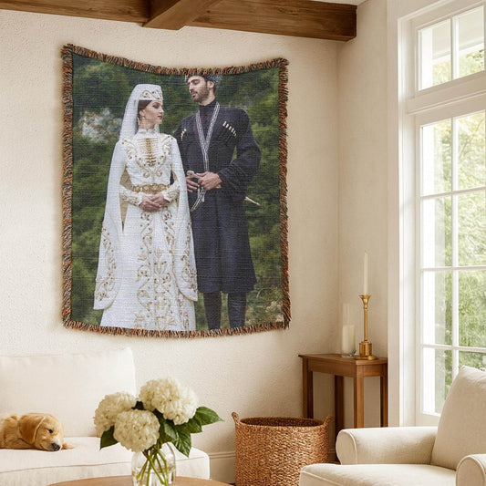 Armenian Monogram Woven Wall Tapestry Wedding – Wedding Keepsake - timelessbohochic.com