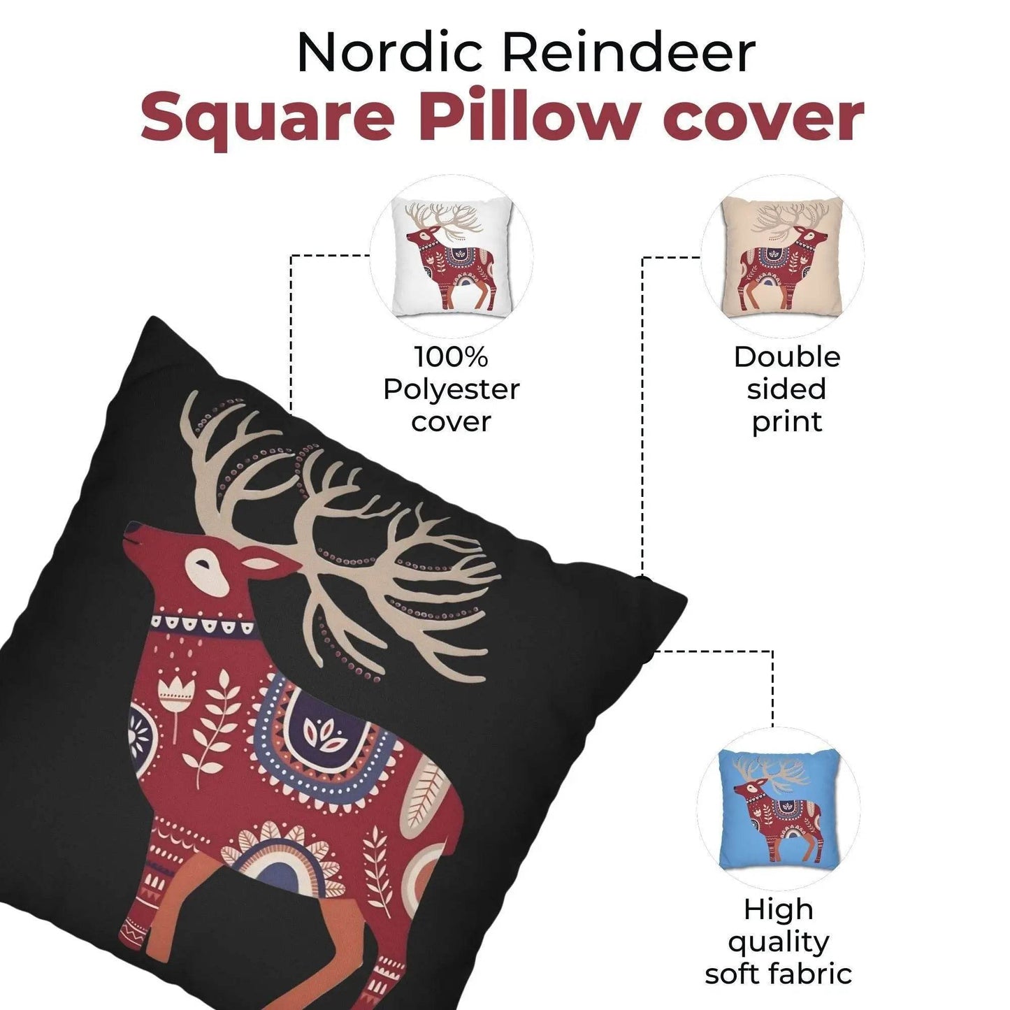 Scandinavian Winter Pillow Cover - Nordic Home Decor Accent for Winter வ - timelessbohochic.com