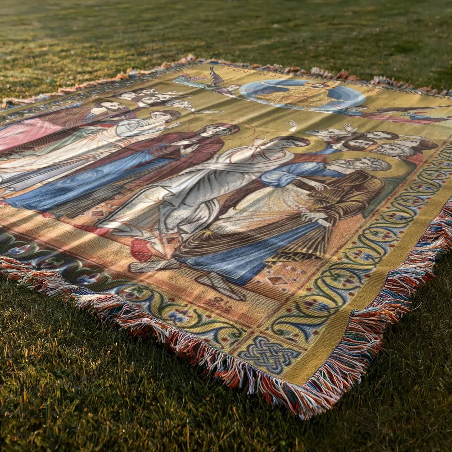 Armenian Cotton Blanket - Woven Throw with Haykakan Hampartsum Design | Cozy Sofa Decor