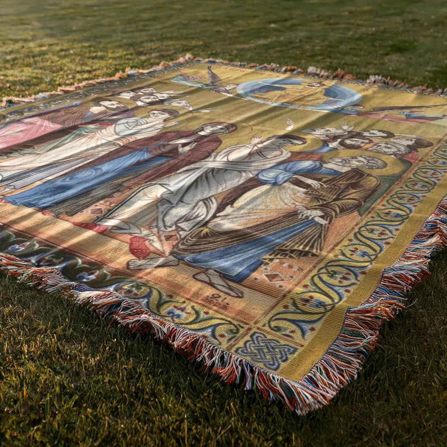 Armenian Cotton Blanket - Woven Throw with Haykakan Hampartsum Design for Cozy Sofa Decor - timelessbohochic.com