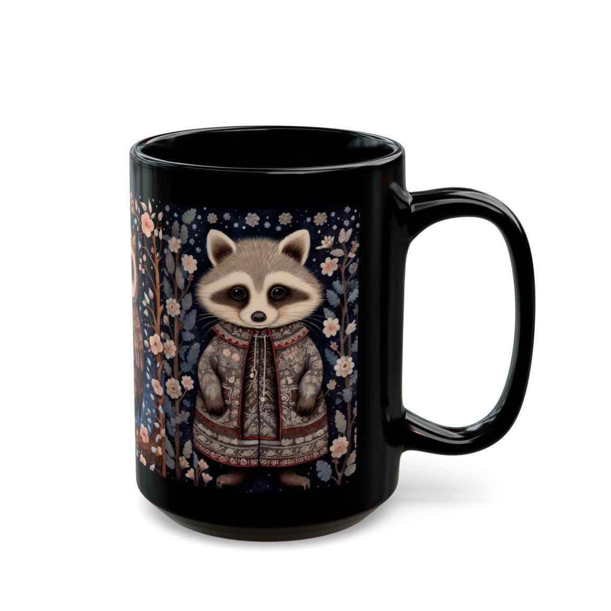 Nordic Folk Art Mug – Scandinavian Rustic Latte Cup with Folk Art Birds Design - timelessbohochic.com