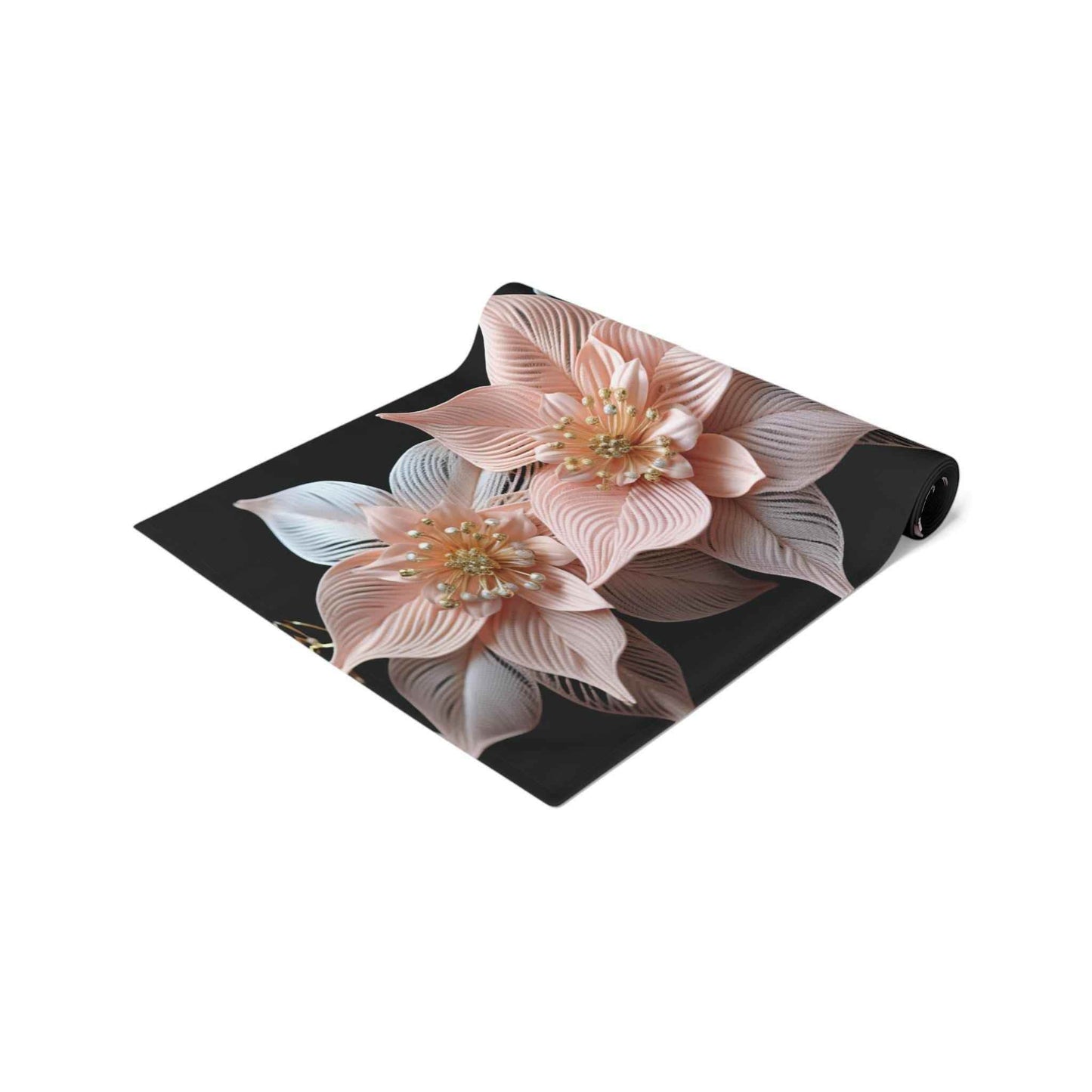 Poinsettia Table Runner | Christmas Table Decor - Soft Fabric Runner & Festive Accent - timelessbohochic.com