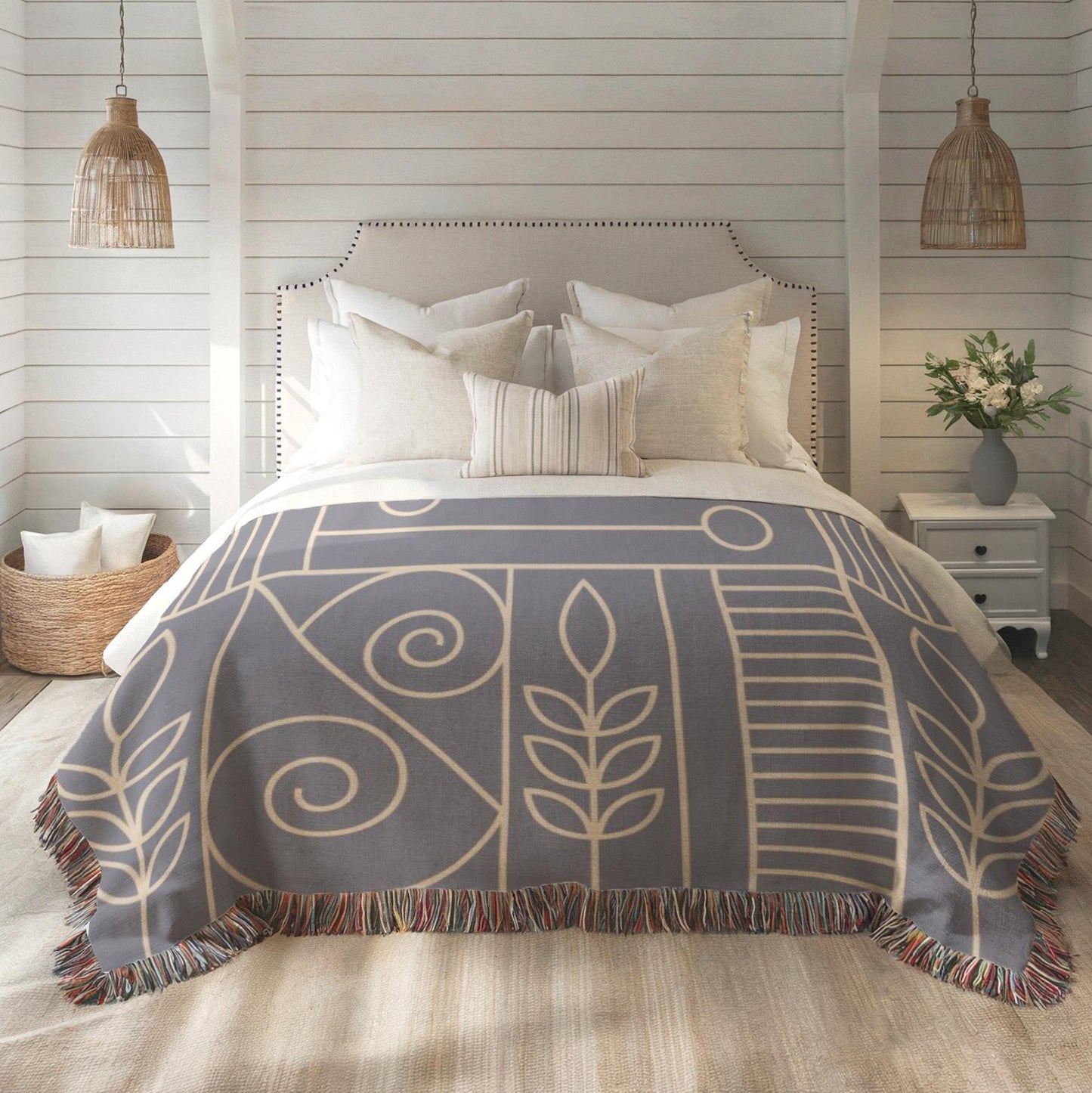 Woven Blanket – Cozy Home Decor | Modern Throw Blanket With Geometric Pattern