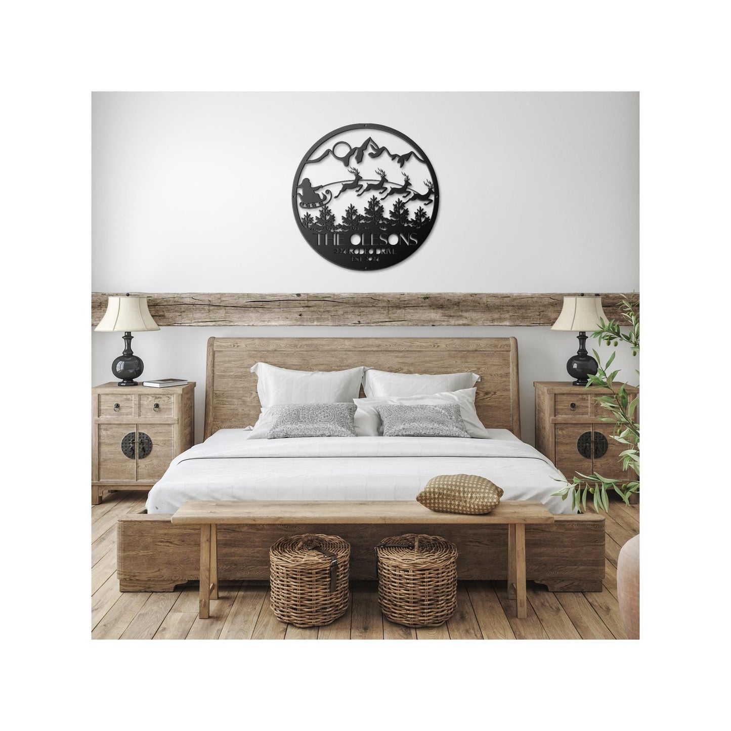 Custom Christmas Sign - Personalized Metal Wall Art | Rustic Holiday Decor Gift