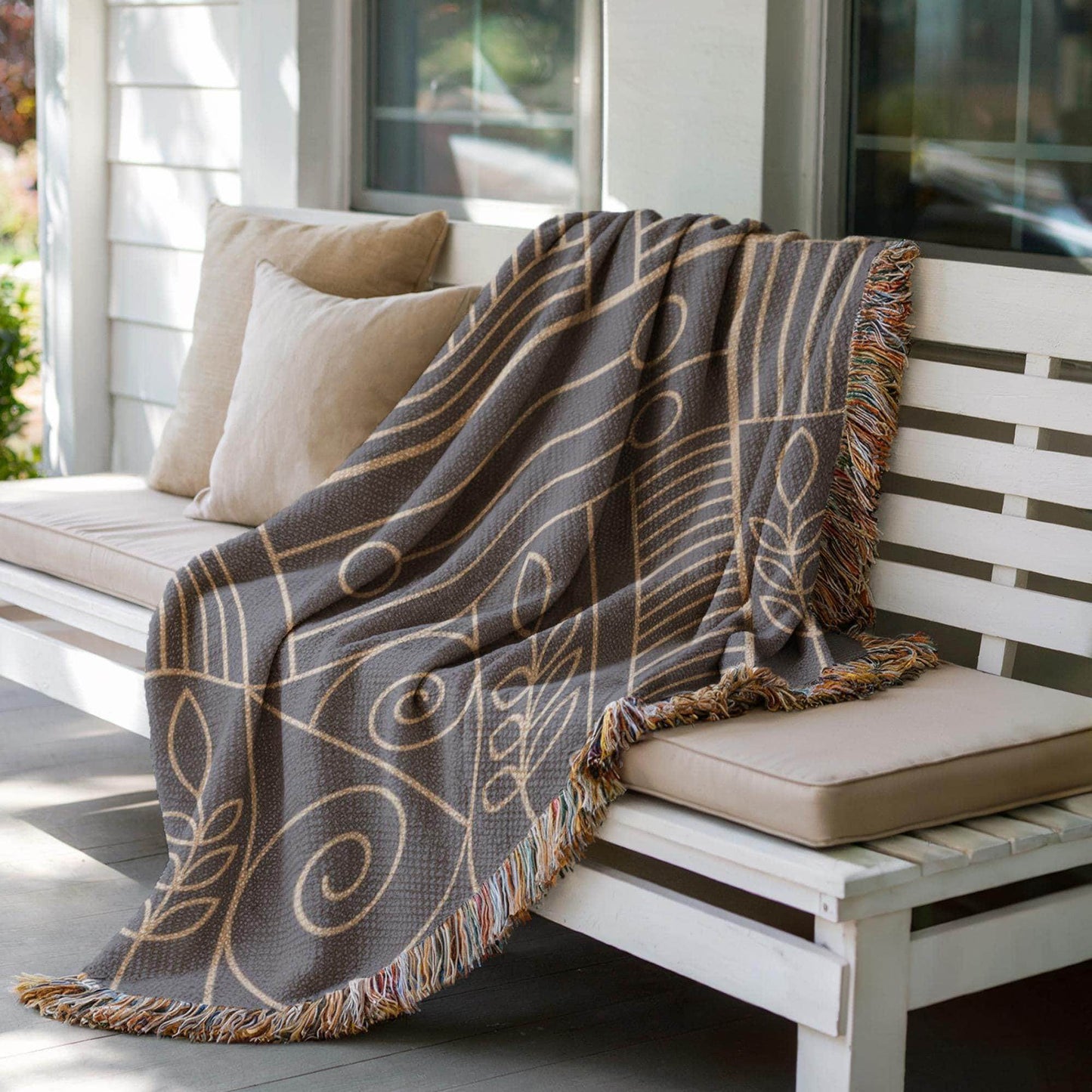 Woven Tapestry Blanket – Modern Throw Blanket with Geometric Pattern, Cozy Home Decor - timelessbohochic.com