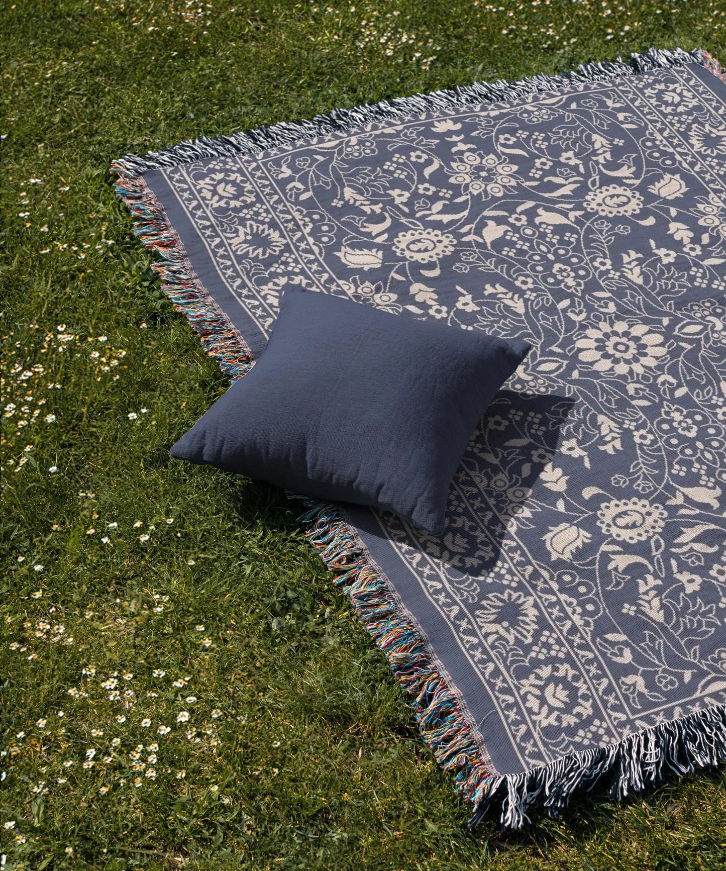 Persian Rug Pillow Blanket – Cotton Throw Blanket with Boho Living Room Decor