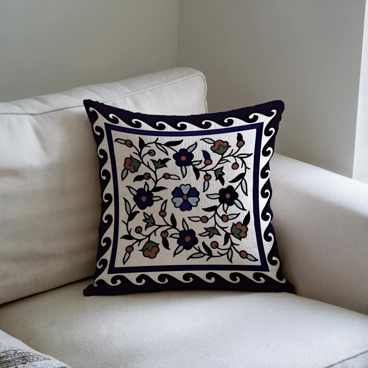 Iznik Cotton Throw Blanket - Floral Bedding Set & Turkish Throw Pillows for King Queen Bed