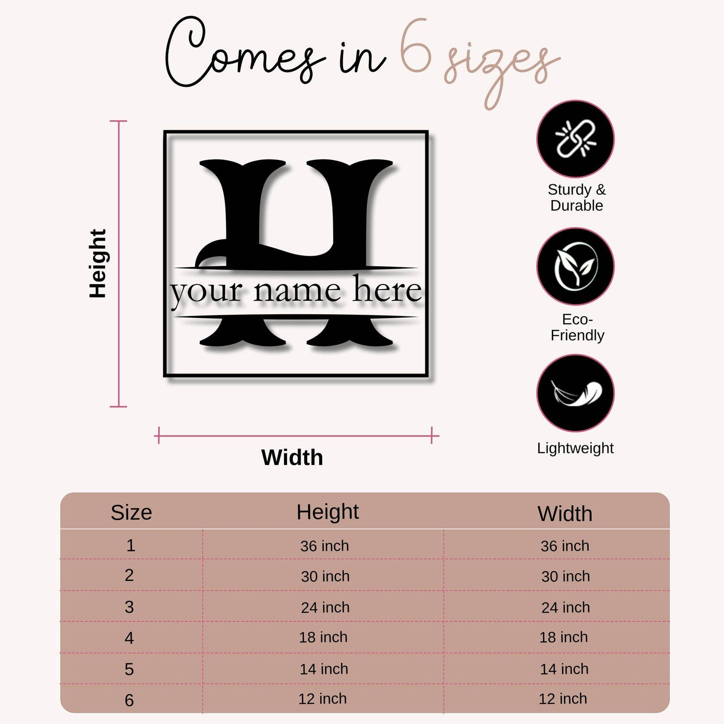 Personalized Armenian Door Sign - Custom Monogram Name Metal Door Sign - timelessbohochic.com