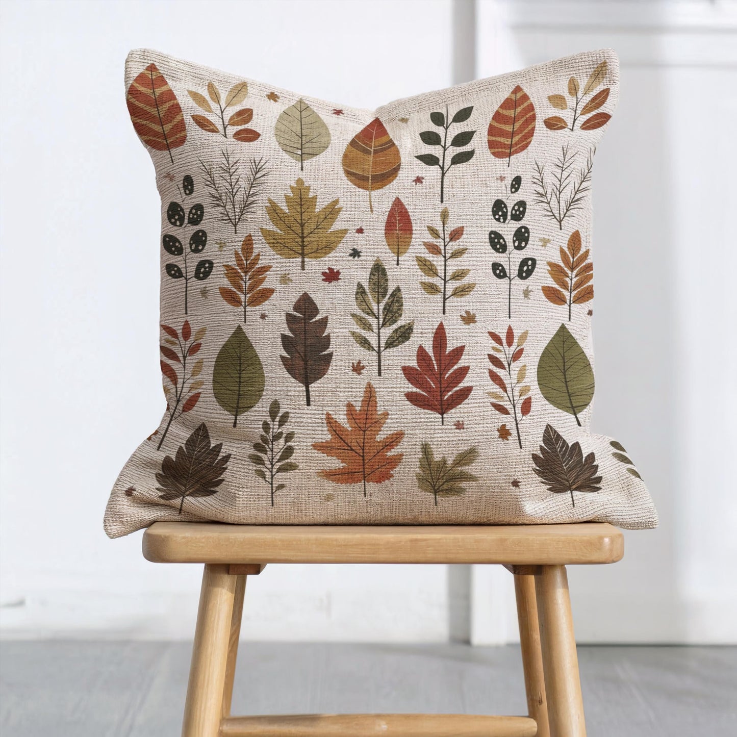 Autumn Leaves Pillow – Fall Decorative Cushion | Cozy Seasonal Throw Pillow