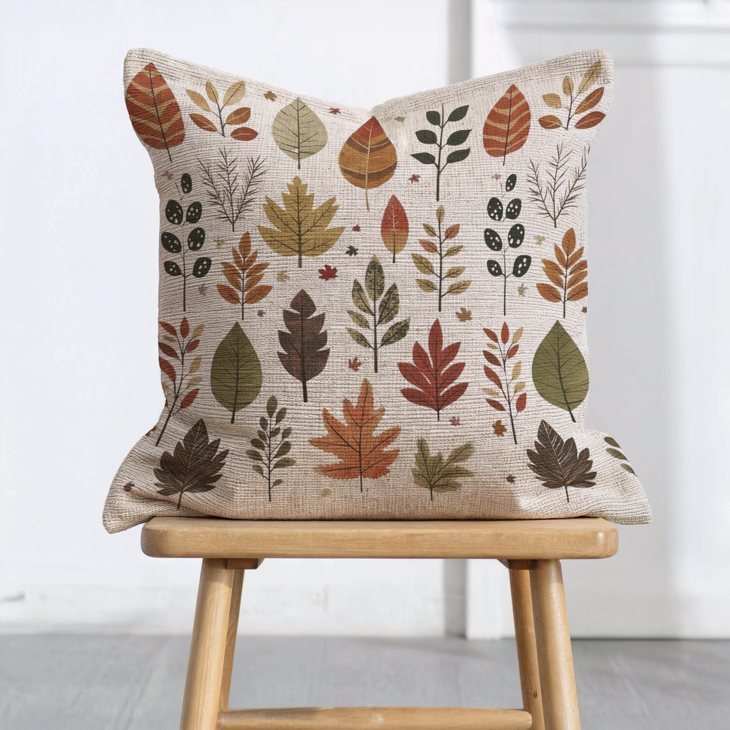 Autumn Leaves Pillow – Fall Decorative Cushion | Cozy Seasonal Throw Pillow - timelessbohochic.com