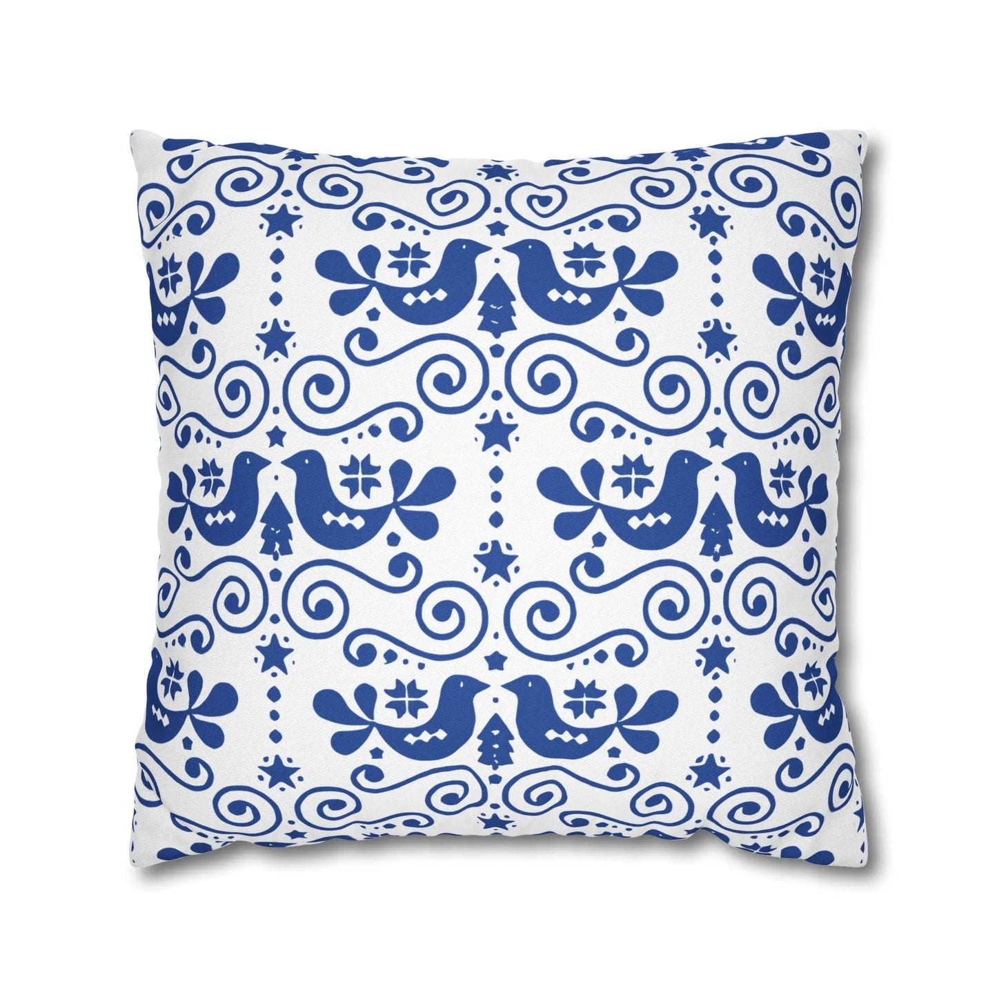 Swedish Folk Art Pillowcase – Scandinavian Throw Pillow Cover | Two-Sided Cushion