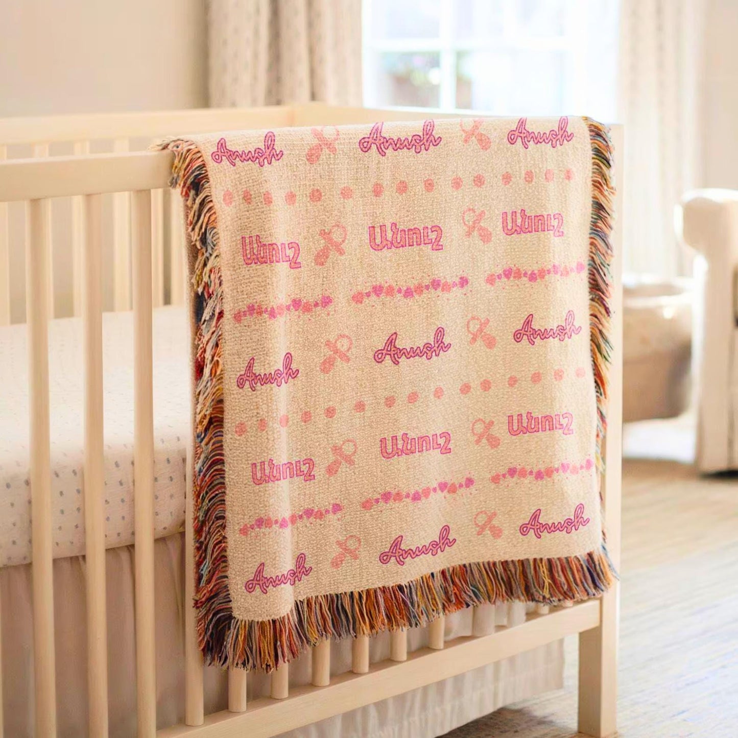 Personalized Baby Blanket | Custom Cotton Baby Blanket for Newborn Keepsake & Picnic