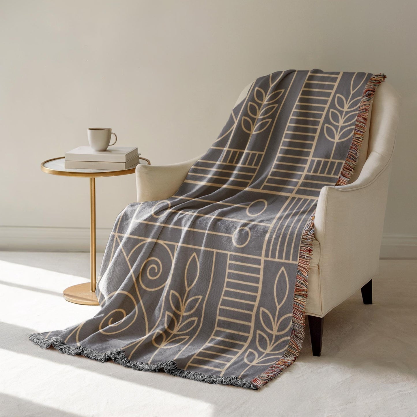 Woven Blanket – Cozy Home Decor | Modern Throw Blanket With Geometric Pattern