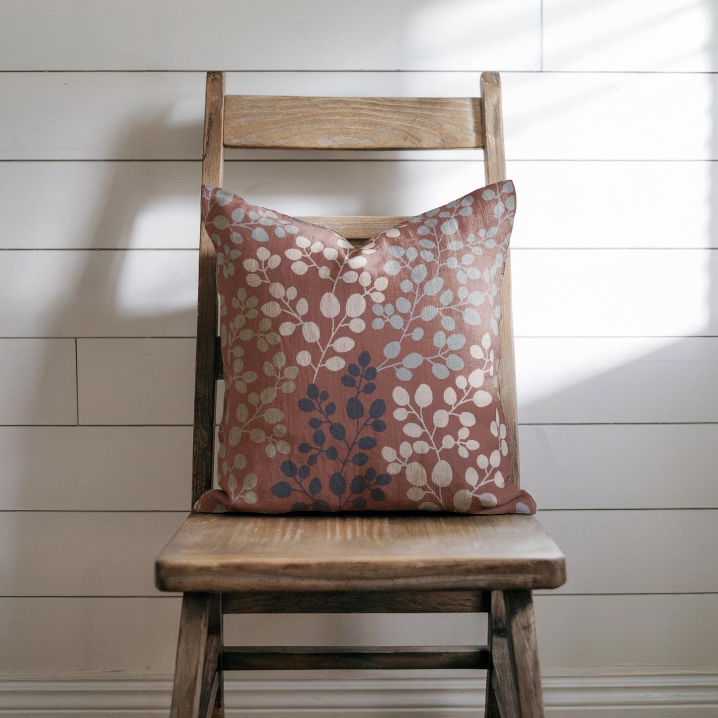 Japanese Throw Pillow - Woven Decorative Cushion With Floral Pattern Home Decor